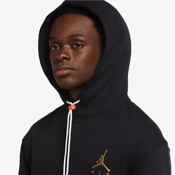 Air Jordan Retro OG 1 3 4 5 6 8 11 13 Bred Infrared Men's Hoodie Black Red M - Picture 2 of 5